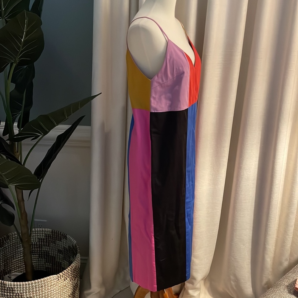 Mara Hoffman Georgia Color Block Midi Dress w V Back - Picture 7 of 11
